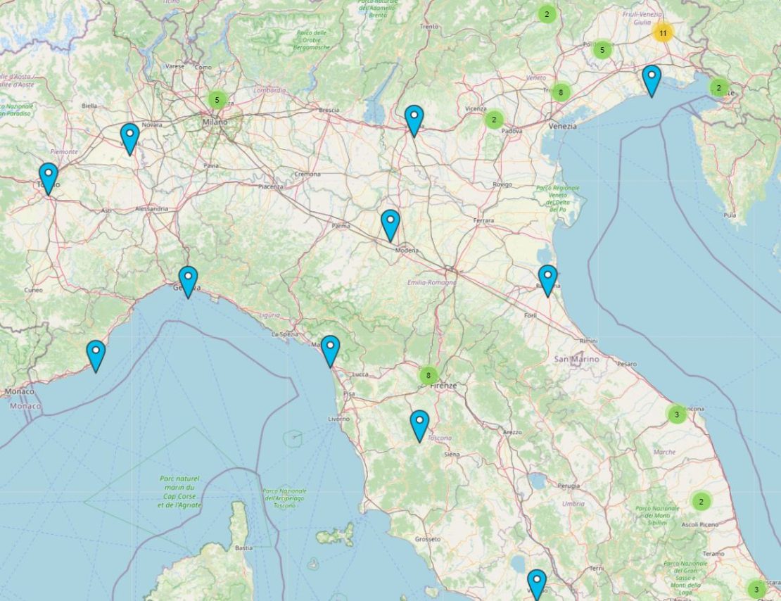 Mappa dei sistemi PRESS installati